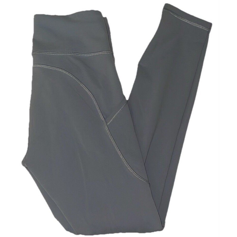 LULULEMON LEGGINGS WOMANS SIZE 4 Solar Grey | Pockets athletic gym Workout Pants